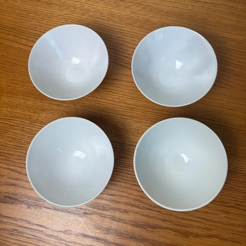 Japanese Style Ceramic Rice Bowl Set with Various abstract Bamboo Design Accents